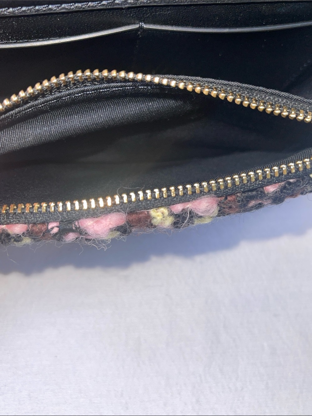 Tory Burch Kira Tweed Mini Flap Chain Shoulder Bag Pink Black Wool Crossbody - Picture 13 of 13